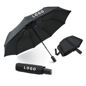 Multi-Color Custom Logo 3-Fold Automatic Water-Repellent UV Protection Sun and Rain Umbrella