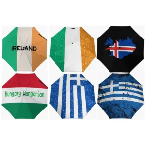 Multi-Country Flag Pattern Fully Automatic Folding Umbrella