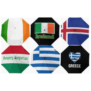 Multi-Country Themed Flag Pattern Fully Automatic Folding Umbrella