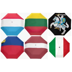 Multi-Country-Themed Flag Pattern Fully Automatic Folding Umbrella