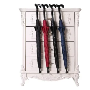 Multifunctional Reinforced Crutch Umbrella Long Handle Umbrella for the Elderly Straight Umbrella