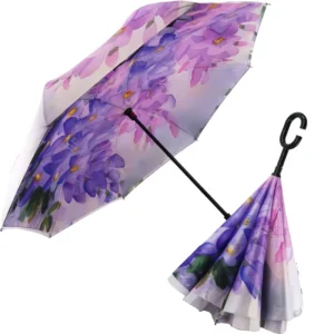 NEW Double Layer Inverted Reverse Inverse Umbrella with C-Shaped Handle Anti-UV Waterproof Windproof