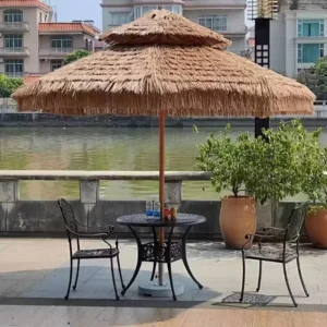 Natural Color Hawaii Hula Tiki Artificial Straw Thatched Beach Umbrella