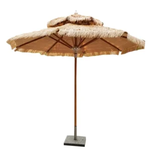 Natural Color Hawaii Hula Tiki Artificial Thatched Straw Beach Umbrella