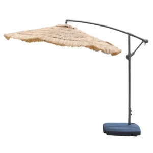 Natural Straw Beach Umbrella for Rain and Sun, Garden Umbrella