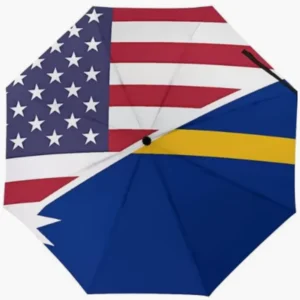 Nauru Quick-Dry Water-Repellent Fully Automatic Folding Umbrella with Country-Themed Cultural Flag Pattern