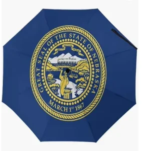 Nebraska US State Flag Umbrella, Waterproof, Auto Open/Close, UV Coating