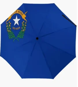 Nevada US State Flag Umbrella, Waterproof, Auto Open/Close, UV Coating