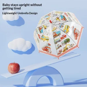 New 17inch Transparent Manual 8 Ribs Children Cute Cartoon Pattern Umbrella Kindergarten Available Stock