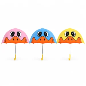 New Arrival Kids Umbrella with logo Multi-color 8ribs Cute Duck Pattern Straight Umbrella