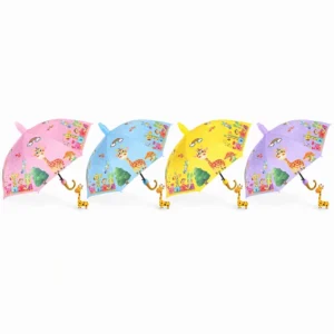 New Arrival Kids Umbrella with logo Multi-color 8ribs Giraffe Zoo Pattern Straight Umbrella Promotion Umbrella