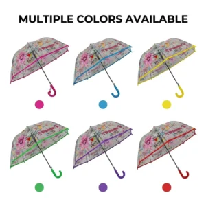 New Arrival Promotion Umbrella POE Transparent Doom Umbrella for Rain Cartoon Pattern Unique Design Straight Umbrella