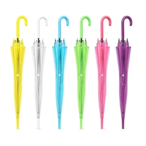 New Arrival Transparent POE Umbrella with logo Multi-color 8ribs Straight Umbrella promotional Business gift