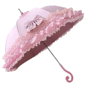 New Birdcage-Shaped Manual Sun Umbrella Lolita Design Sweetheart Princess Style UV Protection Rain Shine Lace Trim Umbrella