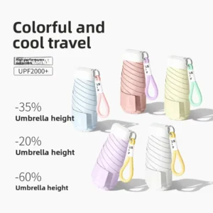 New Contrast Color Modern Minimalist Flat 6 fold for Mini Sun Umbrella UV Protection Compact Portable Dual Use Sunny Rainy Days