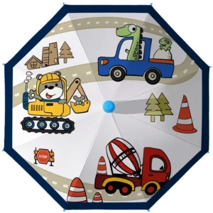 New Creative 8K Ribs Polyester Children’s Rain Shine Umbrella Waterproof Cute Cartoon Cover Ready for Kindergarten Sale