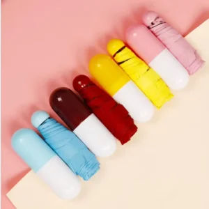 New Design Fashion Light 5 Fold Mini Umbrella Capsule Umbrella for Girls