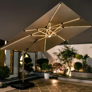 New Design Outdoor LED Sun Light Roma Parasol 3m Roman Umbrella for Patio Living Room Exterior Use for Courtyard Gym