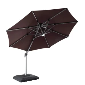 New Design Outdoor Sun Led Light Patio Umbrella Big Size Roma Umbrella Waterproof with Logo Customization
