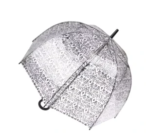 New Fashion Lady Style Bubble Dome Transparent Umbrella with Logo Print for Wedding Party