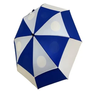 New Invention Strong Windproof Big Golf Umbrella with Holes Double Layer Automatic Golf Umbrella Fiber Stick