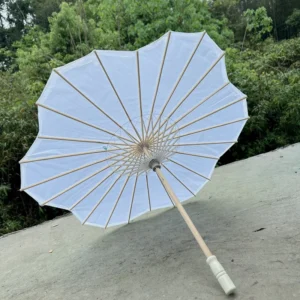 New Irregularly Paper Parasol Adult Wedding Paper Umbrella Party Favor 80cm White Umbrellas for Bridal Photo Props