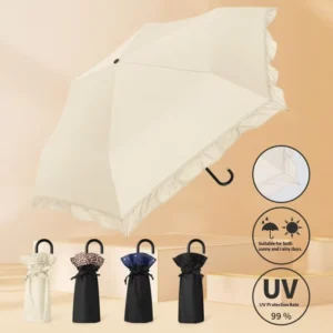 New Japanese Style Lace Women’s Light Luxury Sun protection Ultra Light Portable UV Umbrella in case Wind Resistant Umbrella