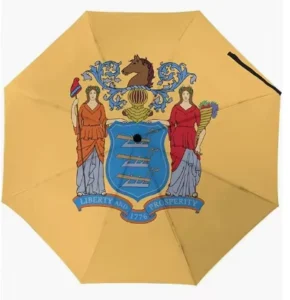 New Jersey US State Flag Umbrella, Waterproof, Auto Open/Close, UV Coating