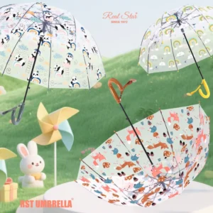 New Kid Dome Umbrella clear POE Plastic Cartoon Children Umbrella