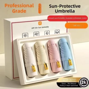 New Mini 5 Fold Umbrellas Bulk UV Protection Sun Umbrella for Women Rain & Sun Dual Use