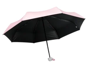 New Mini Pocket Sun & Rain Manual Open Black Uv Coating High Quality 21inch 8 Ribs Lightweight Five Folding Umbrella