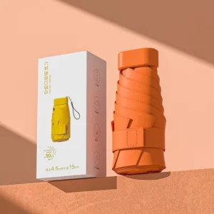 Portable Ultra-Light Folding Sunshade Oblate-Handle Mini Umbrella for Adults with Gift Box Packaging