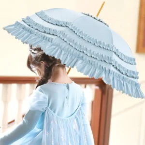 New Stock Straight Handle Lolita Umbrella Lace Princess UV Sun Parasol Elegant Gothic Vintage Sunshade Umbrella for Women Girls