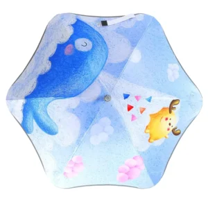 New Straight Rounded Corner Kids Umbrella Custom made Student Curved Handle Children’s Umbrella Manual Vinyl Umbrella With Logo