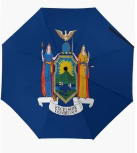 New York US State Flag Umbrella, Waterproof, Auto Open/Close, UV Coating