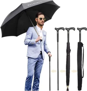 Non-slip Windproof Long-Handle Walking Stick Umbrella