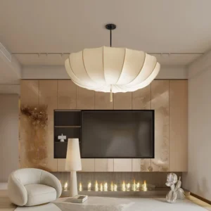 Nordic Designer French Retro Paper Umbrella Design Fabric Chaner Bedroom Japanese Style Home Decor Pendant Light