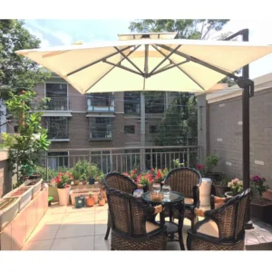 Nordic Modern Outdoor 10ft Waterproof Aluminum 240g Polyester Fabric Sun Umbrella Patio Garden Rectangular Cantilever Parasol 3m