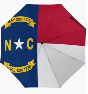 North Carolina US State Flag Umbrella, Waterproof, Auto Open/Close, UV Coating