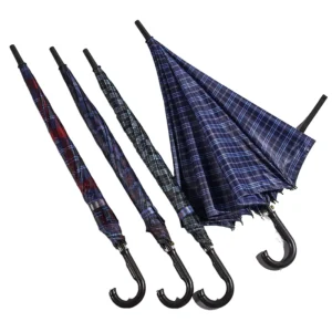 ODM Handle Auto Open Umbrella Frame Tartan Plaid Canopy UPF 30+ for Men Business Golf Daily Use