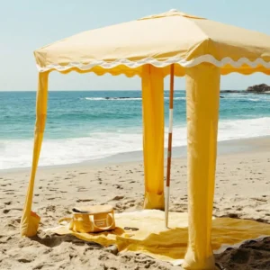 ODM Modern Foldable Premium Wood-Frame Beach Cabana with Air Vent and Sand Pockets