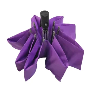 OEM 21-Inch 8-Rib Strong Windproof 3-Fold RPET Reverse Travel Compact Car Umbrella