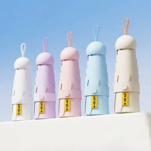 OEM 5 Fold Mini Pocket Umbrella Women Compact Rain Paraguas Promotional Gift Custom Print Capsule Umbrella