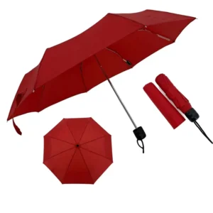 OEM Custom Logo 3-Fold Travel Umbrella Windproof Aluminum Frame Ribs Lightweight Compact Rain Sun Factory
