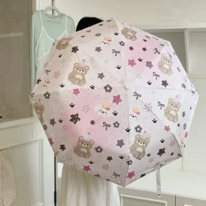 OEM Custom Logo Cartoon Umbrella Cute Anime Printed Automatic Sun Umbrella UV Blocking Compact Rain Umbrella
