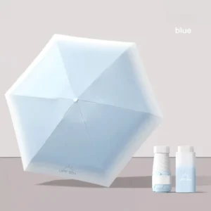 OEM Customized Logo Mini Portable 5 Fold Umbrella with Gradient Handle Anti UV New Pocket Foldable for Party