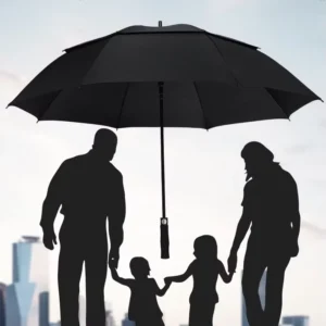 OEM Double-Layer Windproof Waterproof Automatic Golf Umbrella for Corporate Gift Sets