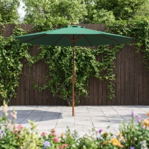 OEM ODM Modern Design 1.5M Radius Beach Umbrella with 8 Steel Ribs Hand Cranking for Outdoor Furniture Waterproof Sun Parasol