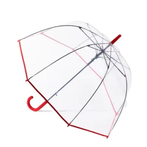 OEM ODM Transparent Clear Dome POE Straight Rain Wedding Umbrella for Women