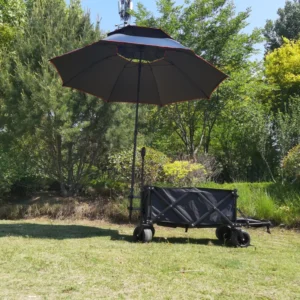 OEM Supported Portable Outdoor Foldable Utility Cart with Platform Portable Trolley Wagon and Beach Umbrella Cart